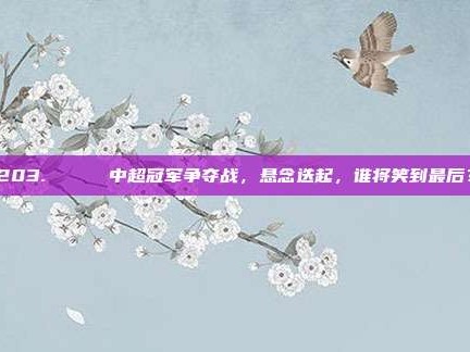 203. 🏆 中超冠军争夺战，悬念迭起，谁将笑到最后？