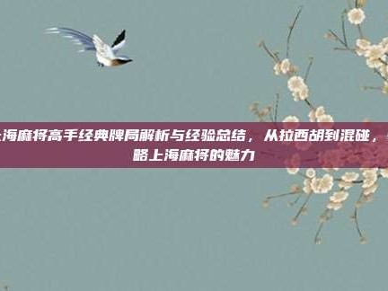 上海麻将高手经典牌局解析与经验总结，从拉西胡到混碰，领略上海麻将的魅力