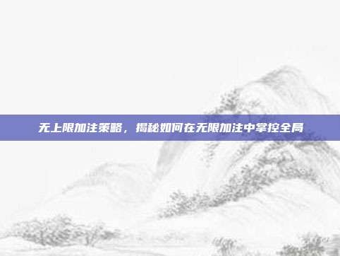 无上限加注策略，揭秘如何在无限加注中掌控全局