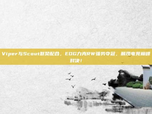 Viper与Scout默契配合，EDG力克RW强势夺冠，展现电竞巅峰对决！