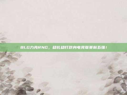 BLG力克RNG，稳扎稳打跻身电竞联赛前五强！