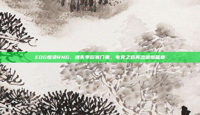 EDG憾负RNG，错失季后赛门票，电竞之路再添遗憾篇章