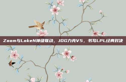 Zoom与LokeN神级联动，JDG力克V5，书写LPL经典对决