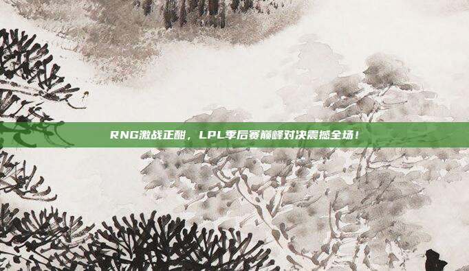 RNG激战正酣，LPL季后赛巅峰对决震撼全场！